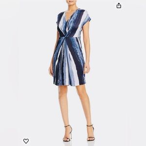 Kenneth Cole New York Blue and White Striped Mini Dress